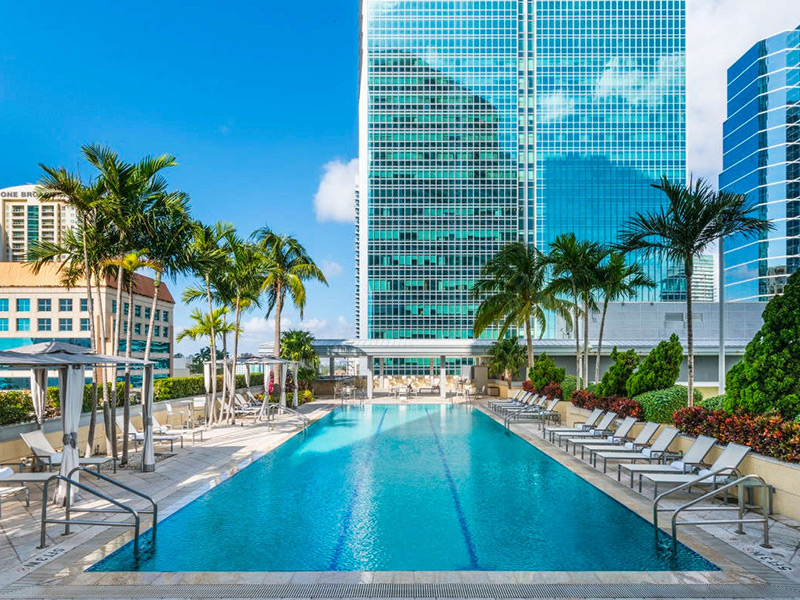 Stunning pool at the Conrad Miami hotel