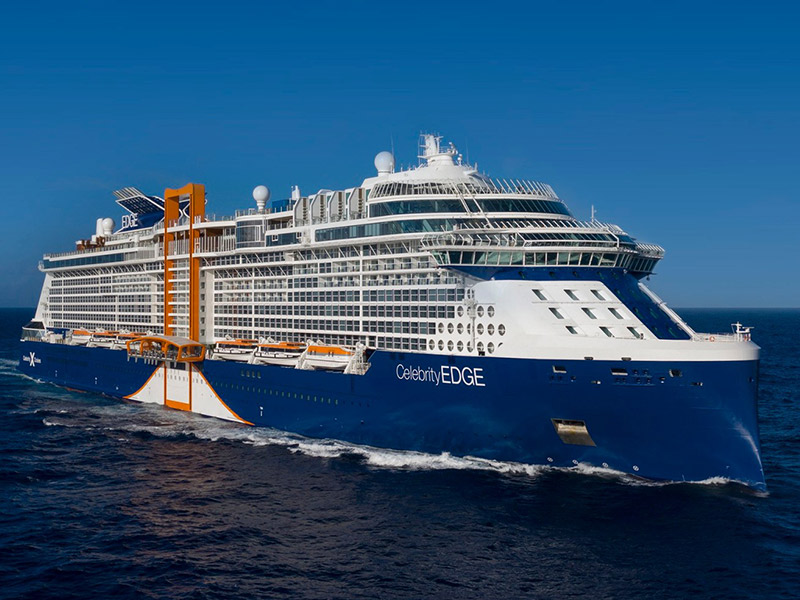 Celebrity cruise ship out on the open sea