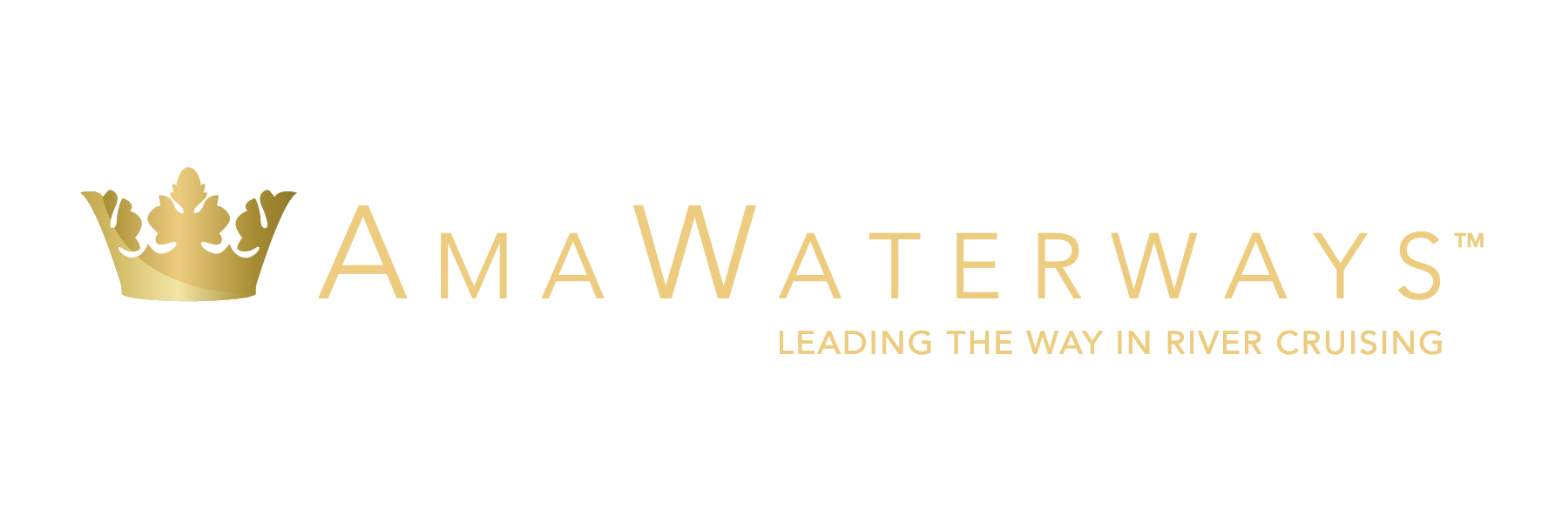 AMAWaterways Cream and Gold logo with tagline